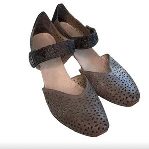 Rieker Antistress Mirjam Size 9 us 40 eur Gray Leather Cut Outs Mary Jane Strap